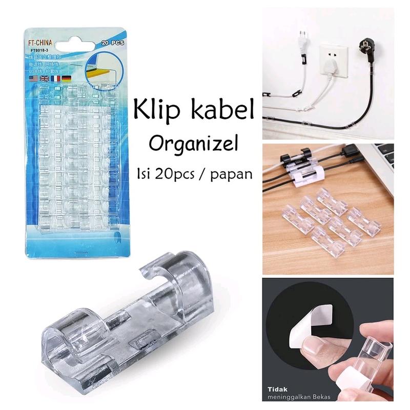 20 PCS KLIP KABEL ORGANIZER CLIP PERAPIH CABLE SERBAGUNA - Shop | Tokopedia