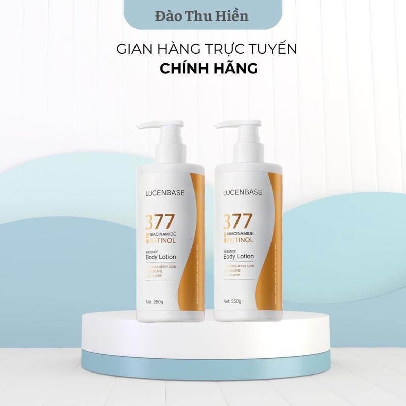 (Combo 2 chai) Sữa Dưỡng Thể 377 Niacinamide Retinol LUCENBASE Hỗ Trợ Sáng Da, Hỗ Trợ Dưỡng Ẩm Làm Mịn