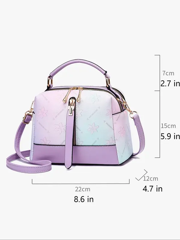 Women's Fashionable Floral Pattern Handbag & Crossbody Bag & Wallet, Casual Versatile PU Leather Shoulder Bag Set, Trendy All-match Bag Set for Daily Use 1