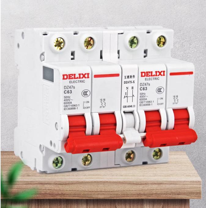 Át đảo chiều át chuyển đổi hai nguồn điện 2P Cầu dao đảo chiều 2P 32A-63A DELIX