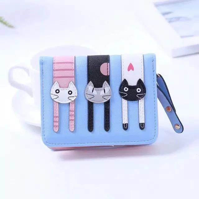 Product Introduction of DOMPET TRY CAT Dompet Wanita lipat Dompet pendek lucu 2 mini murah Kulit Kartu 1