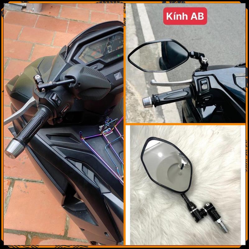 Gương Chiếu Hậu Chân xoay Full Nhôm Tặng Kèm nối 2cm Xoay 360 độ Loại 1 Gập mặt đồng hồ Gắn Các Dòng Xe Máy 1