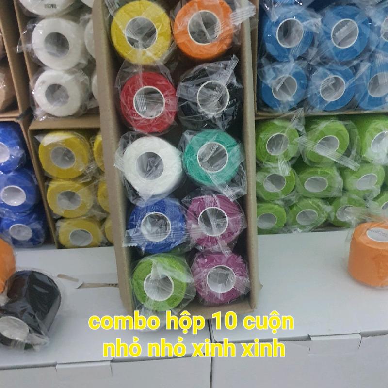 combo 10 cuộn 5cm-băng quấn cổ chân cổ tay khi chơi thể thao ,băng keo tự dính không thấm nước,hộ trợ giảm chan thương ,Sport nam, quấncổchân neymar Off-white Thoáng khí băng  cuốn