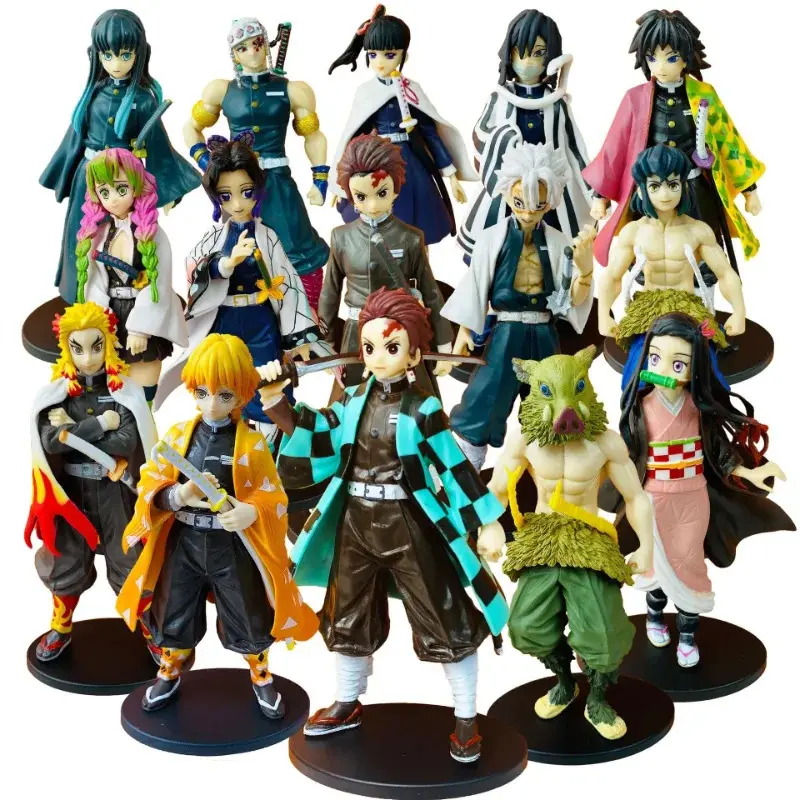 Anime Demon Slayer Kimetsu Action Figures No Yaiba Shinobu Nezuko PVC Doll Collection Japanese Accessories Derivative Toys