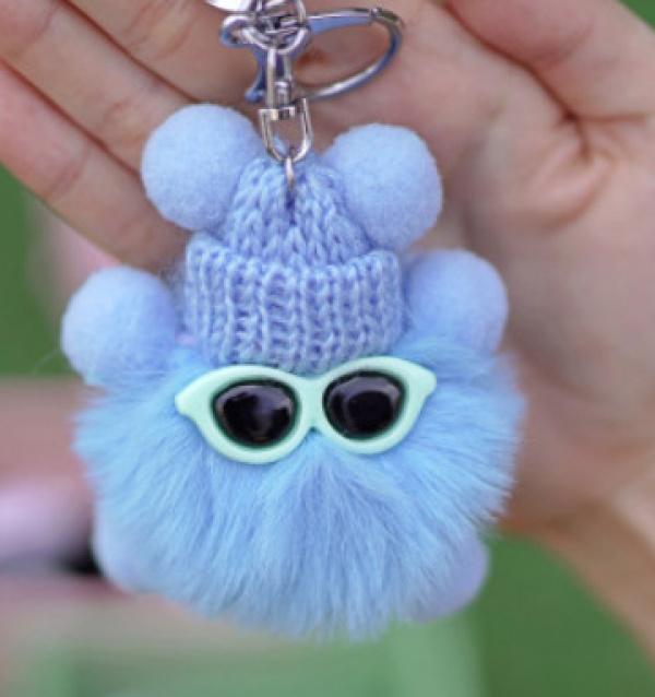 Product Introduction of Imitate Rex Rabbit Fur Little Briquette Elf Car Key Ring During Ins Online Influencer cute Plush Doll Bag Charm 2