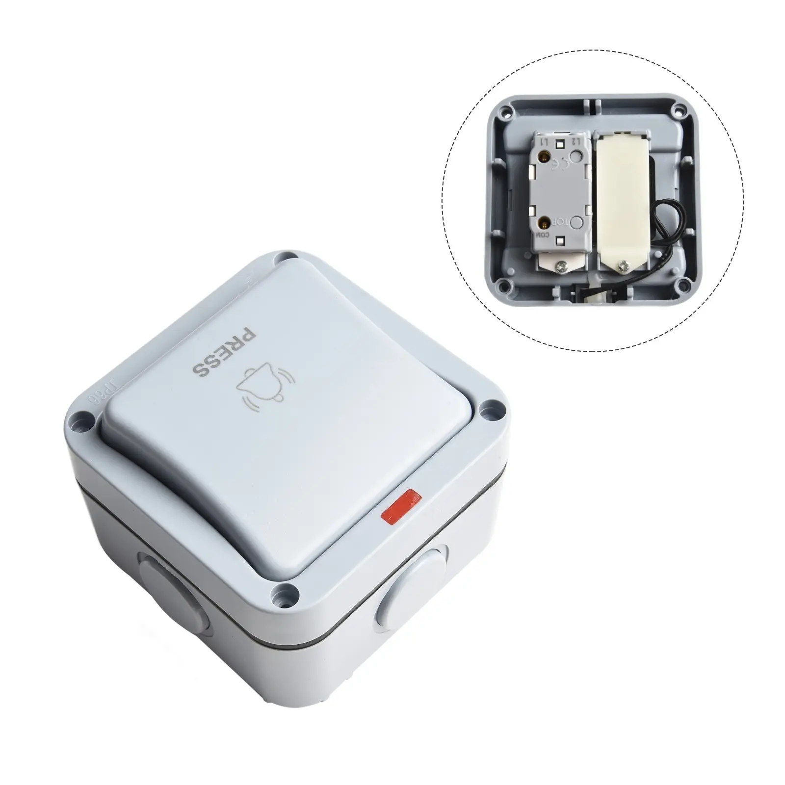 IP66 Outdoor Waterproof And Dustproof Doorbell Button Switch 220V~250V Plastic