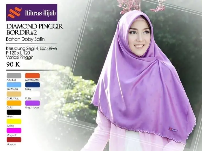 JILBAB SEGIEMPAT DIAMOND BORDIR PINGGIR 2 BY NIBRAS