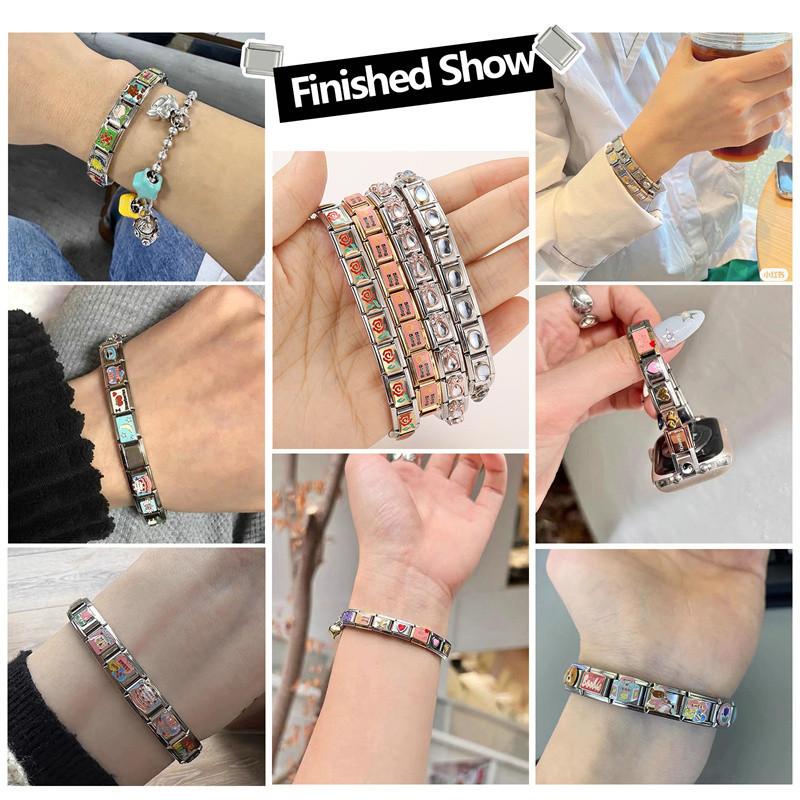 Product Introduction of Charm Italian Modular Charm Bracelet Links Fit 9mm Bracelet Stainless Steel DIY Making 6