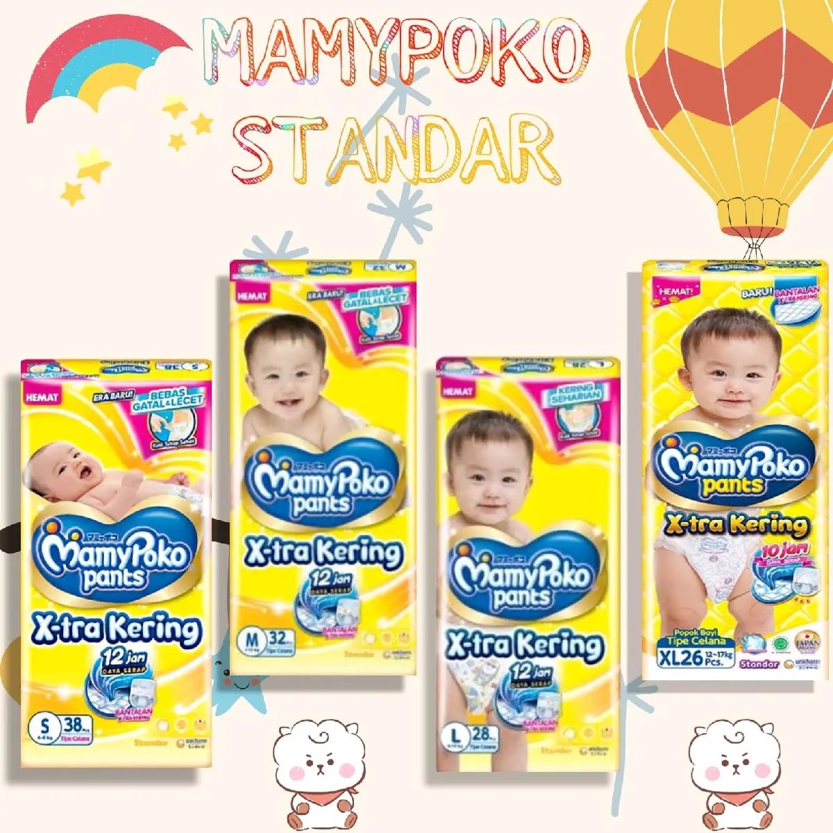 Mamypoko Pants S38 M32 L28 XL26 (KEMASAN BARU)