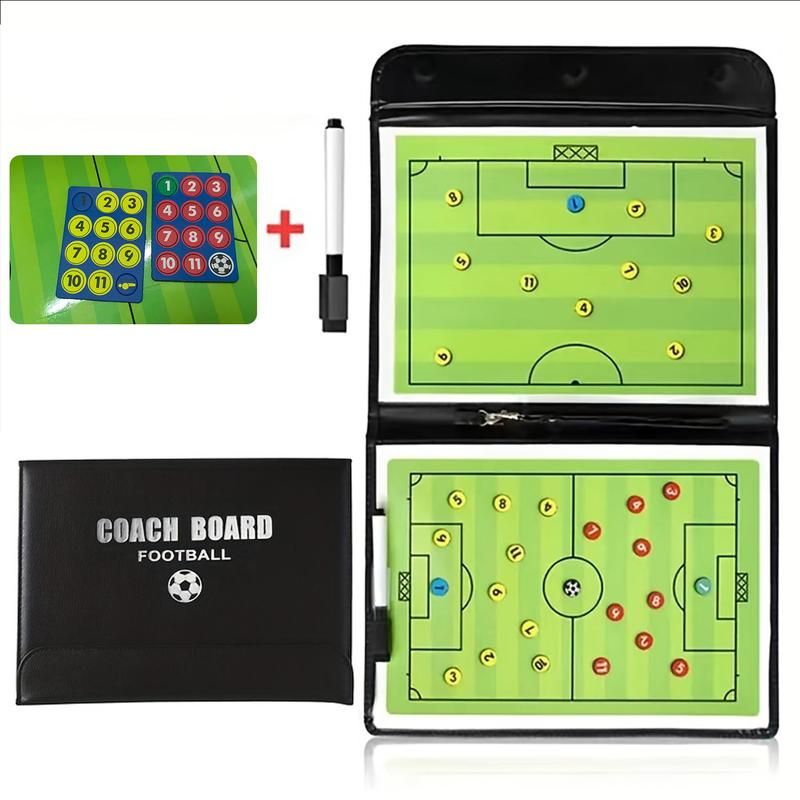 Portable Football Marker Board, 1 Set Magnetic Foldable Football Coaching Board Kit Including  Magnetic Board, Marker Pen & Zipper Bag, Soccer Training Coach Board, Football Auxiliary Equipment 7
