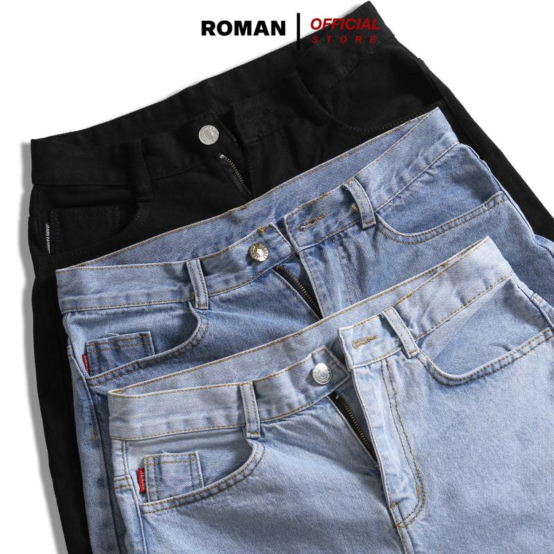 Quần jean baggy nam ống rộng suông đứng chất bò cao cấp ROMAN QJ03 suong 2