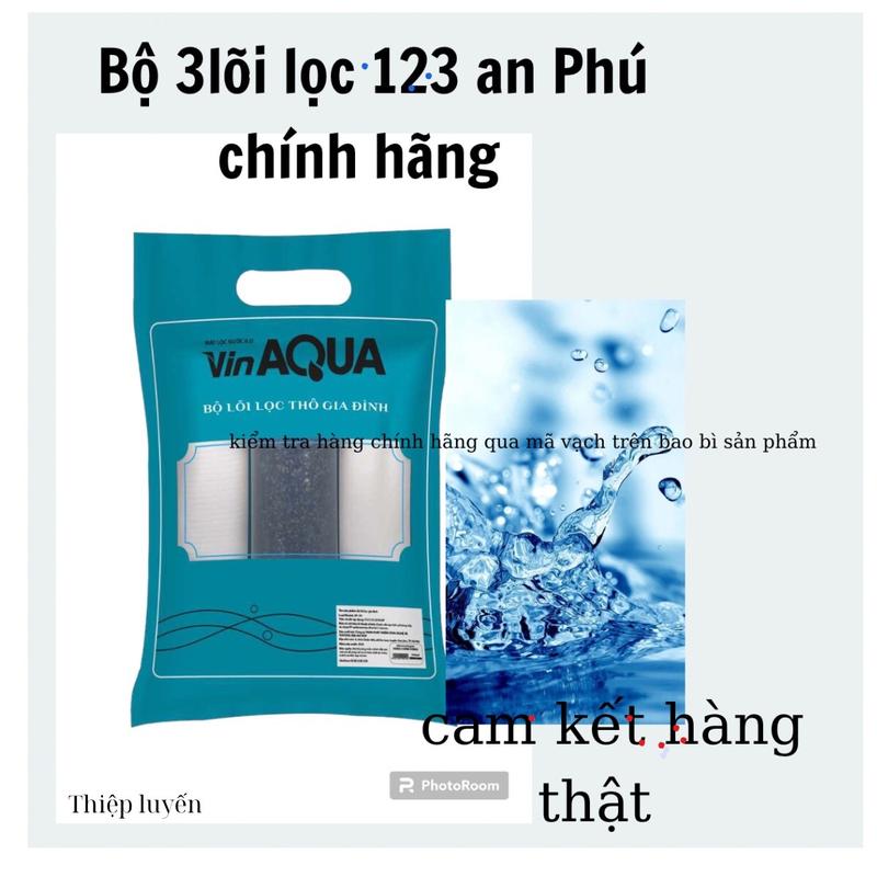 Com Bo 2túi lõi lọc nước an Phú mua 2 tặng 1  (bao gồm 3 túi 9 lõi lọc  3 lõi số 1 -3 lõi số 2-3 lõi số 3 )123 chính hãng dùng cho tất cả các loại máy lọc nước 2