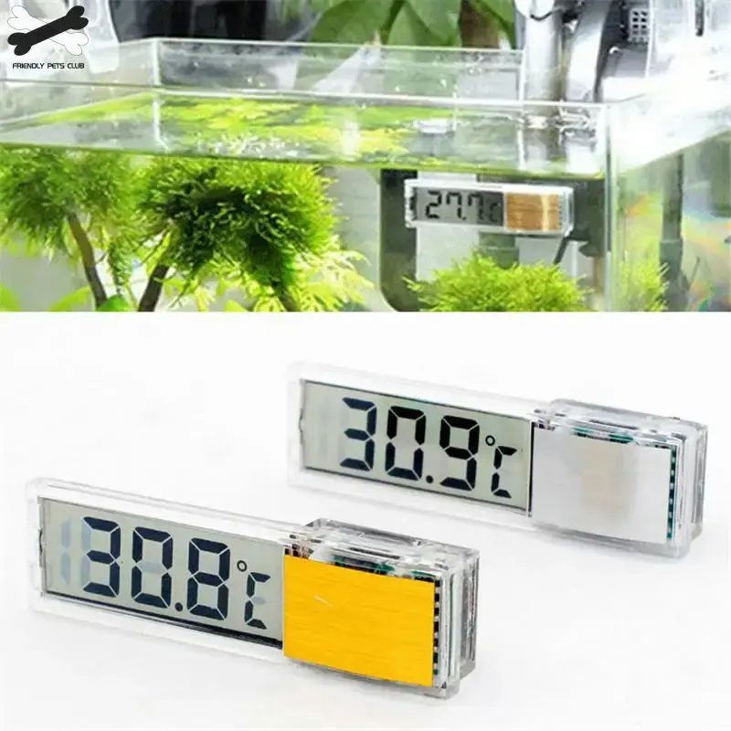 1pcs Aquarium Thermometer Electronic LCD Digital Fish Tank Temperature Measurement Fish Tank Temp Meter Aquarium Accessories