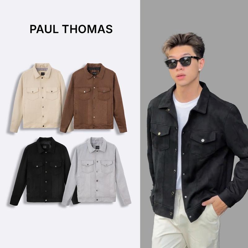  Áo Khoác Nam Da Lộn Túi Ngực 4 Màu - Paul Thomas Jacket Menswear Có Túi 