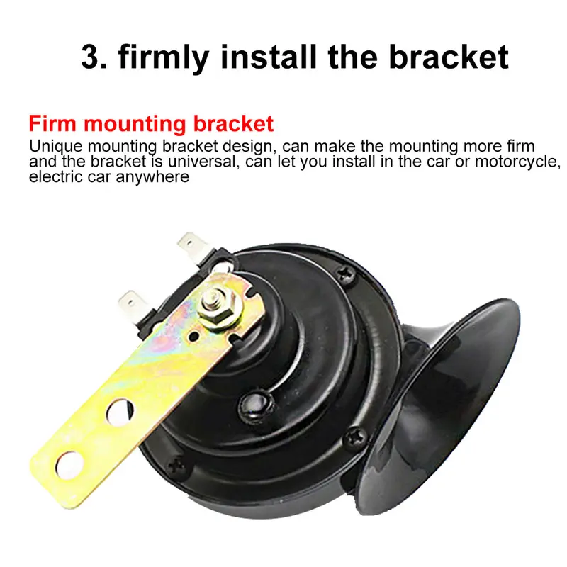 Còi ốc sên Điện, Dwugkgn-Cần sa dụng phổ thông cho xe máy, xe máy và xe tay ga, 12V, còi báo động siêu lớn 3