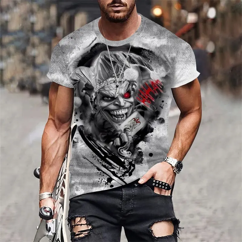 2024 New Cross-Border Trade Hot-Selling 3D Digital Printing European and American Adult Men's T-Shirt Animal Character Pattern T-Shirt