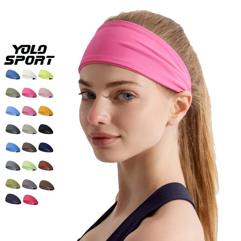 Băng Đô Thể Thao Nữ Cool Max Làm Mát Thấm Hút Mồ Hôi Chống Trơn Trượt Co Giãn Thoải Mái Chạy Bộ Tập Gym Yoga Thể Dục Cao Su Thun Phụ Kiện