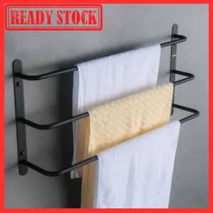 Gantungan Handuk Besi 3 Susun - Dekorasi Estetik Rak Gantungan Handuk Besi - Gantungan Handuk 3 Susun Tempel Dinding Ukuran 30-70 Cm Gantungan Handuk Besi Beton - Dekorasi Gantungan/Rak 3 Layer Untuk Menggantung Handuk,Sajadah,Mukena,Sarung,dll Termurah