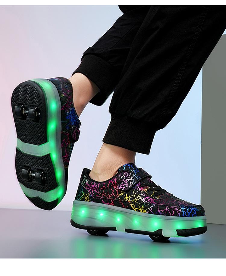 Product Introduction of In Stock Children Heelys Detachable Skate Shoes Boys and Girls Roller Skates Children Heelys New Boys Walking Shoes Four-Wheel Girls Rollerskate Double Row Skates in Stock 17