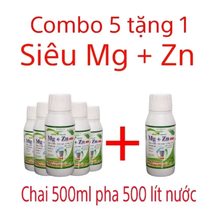 Combo 5 chai tặng 1 chai phân bón Siêu Mg Kẽm siêu xanh lá