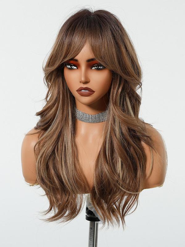 24 Inch Long Layered Cut Wigs for Women, Gorgeous Fluffy Wigs, Synthetic Full Machine Wigs for Party, Daily Use 4