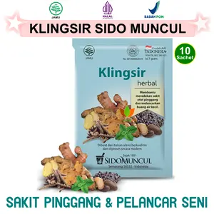 SIDOMUNCUL JAMU KLINGSIR 10 SACHET HERBAL TURUN BEROK HERNIA 5AKIT PINGGANG BELAKANG BAWAH SEBELAH KANAN KIRI & LANCAR SENI KENCING BUANG AIR KECIL SIDO MUNCUL