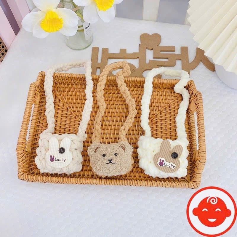 Túi Đựng Tỏi Cho Bé Có Dây Đeo Tiện Lợi - Đeo Chéo (Giao ngẫu nhiên len to và len bé theo giới tính, len to ko có hạt dâu)