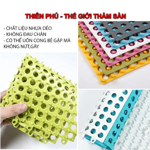 Tấm lót sàn ban công nhà tắm sân vườn Thảm nhựa lỗ kháng khuẩn chống trơn trượt sạch sẽ an toàn cho trẻ Chống trượt Sàn 2