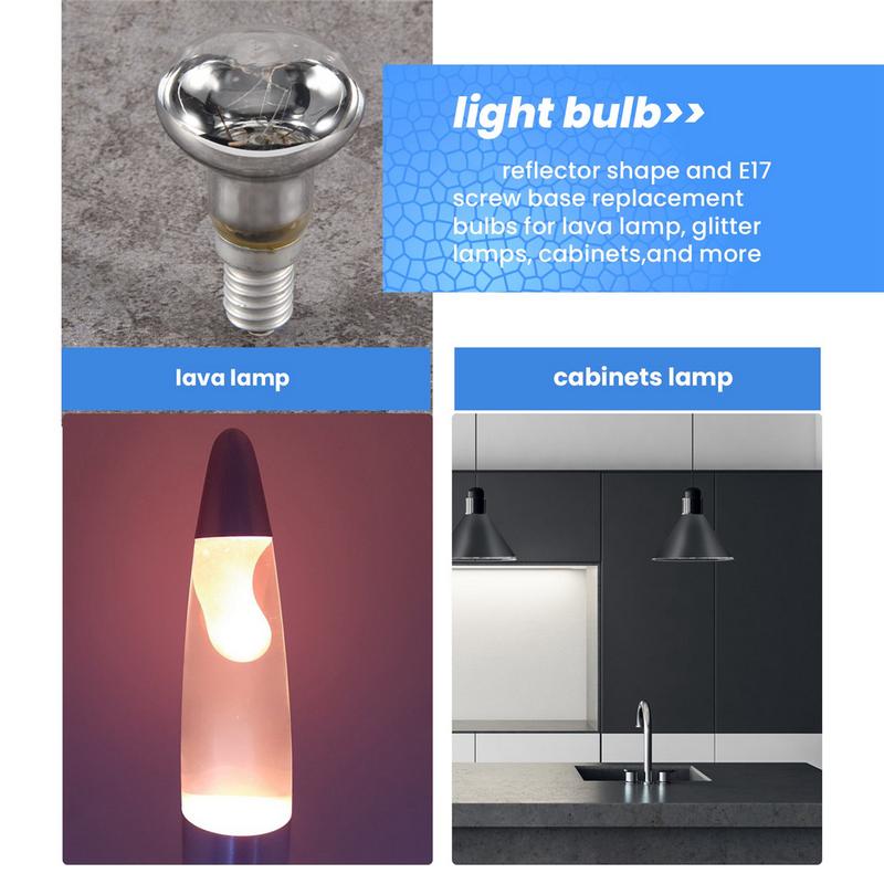 Replacement Lava Lamp E14 R39 30W Spotlight Screw in Light Bulb Clear Reflector Spot Light Bulbs Lava Incandescent 1Pcs 4