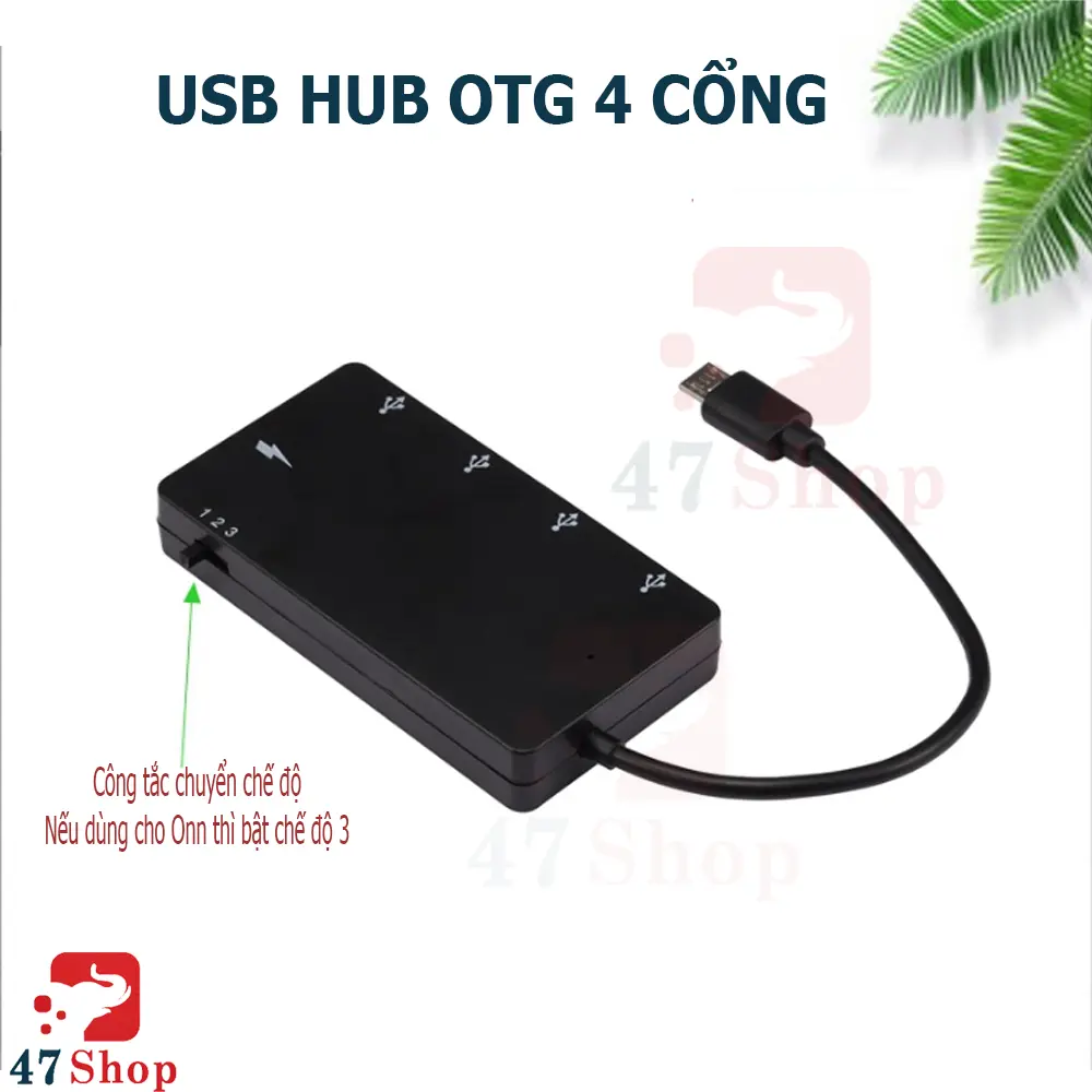 Hub Chuyển Đổi 4 Cổng Micro Usb Otg Cho TV Box, Điện Thoại Và Máy Tính Bảng Android / Windows