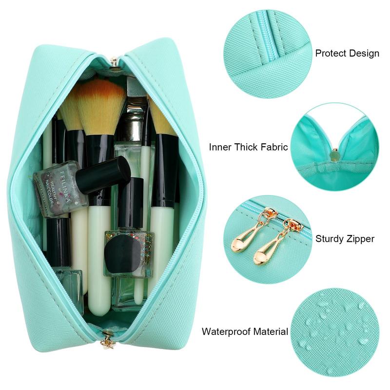Letter Pattern Makeup Bag, 3 Counts Portable Multifunctional Zipper Makeup Organizer Pouch, Storage Bag for Skincare, Lotion, Snacks 4