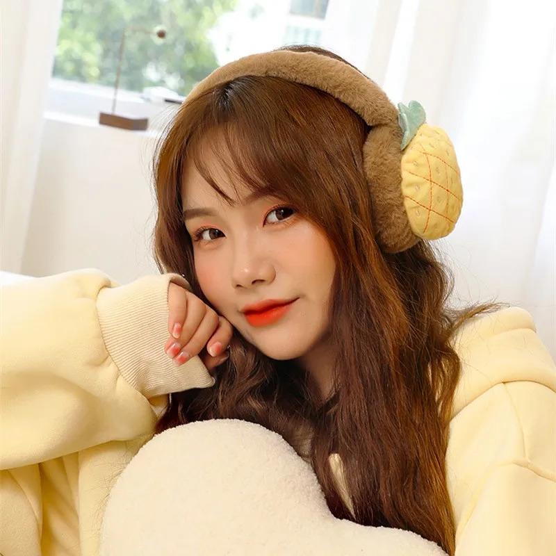 Product Introduction of Bịt Tai Mùa Đông, Hình Trái Cây Hoạt Hình Dễ Thương Cho Bé Gái, Ấm Áp, Bịt Tai Tai Nghe Hình Bánh Burger Bồng Bềnh Làm Bằng Cashmere Mềm, Có Lông Giả, Có Thể Dùng Làm Máy Sưởi, Bịt Tai 15