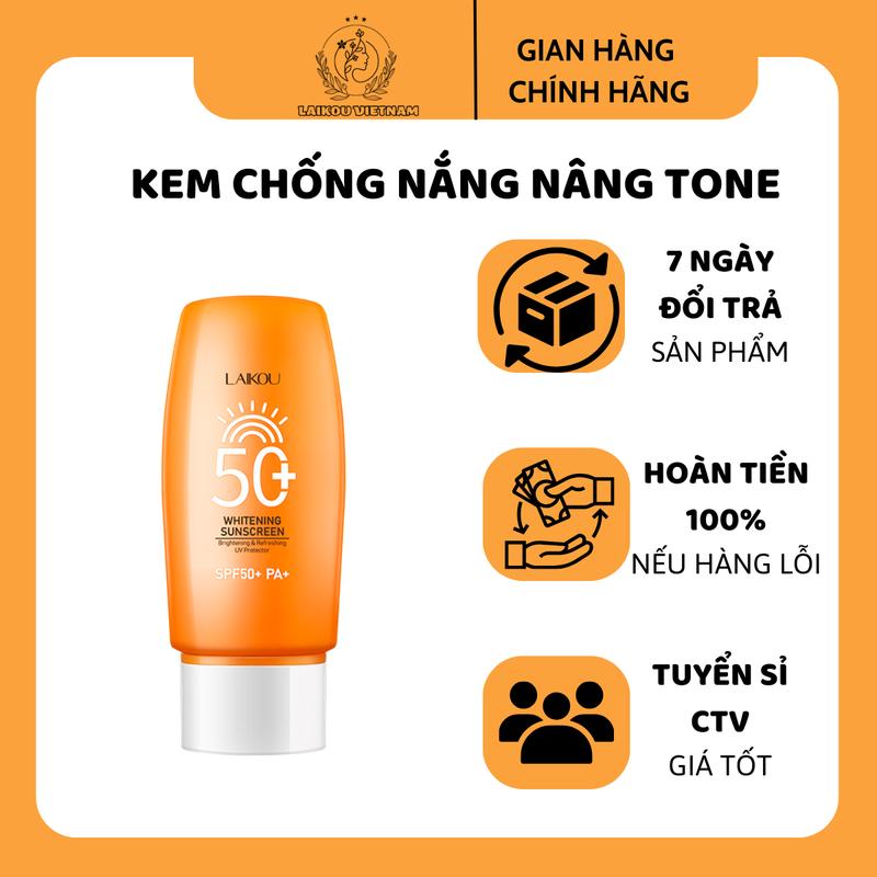 LaiKou Kem Chống Nắng UV DAILY SPF50 PA+++, Tuýp 50g Skincare Sun Cream ChốNg NắNg Sunscreen Nữ Chăm Sóc Da Women Làm Đẹp Da Dưỡng Ẩm Da