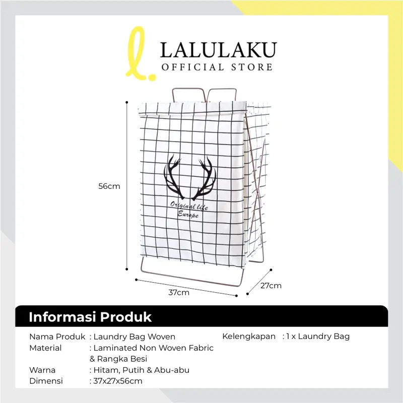 Lalulaku Keranjang Baju 702 Laundry Basket Keranjang Cucian Baju Kotor 1