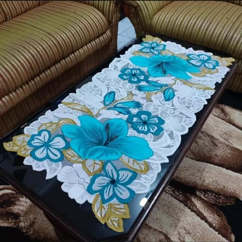 Taplak Meja Ruang Tamu-Taplak Meja Ukuran 100x50-Taplak Meja Motif Minimalis Modern-Table Runner Homemade Rajut 2