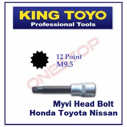 King Toyo 1/2" X M9.5  Cylinder Head Bolt Tools KT-4028 Perodua  Myvi alza / sata toptul stanley honda nissan toyota 9.5