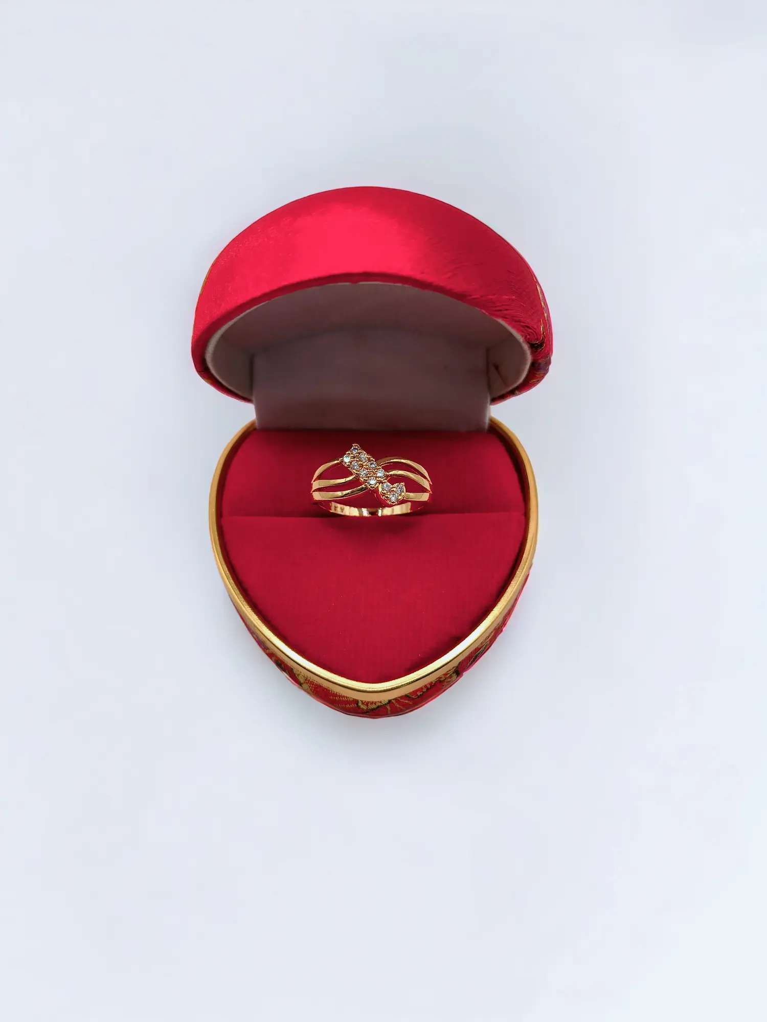 Cincin wanita 3 layer variasi mata putih