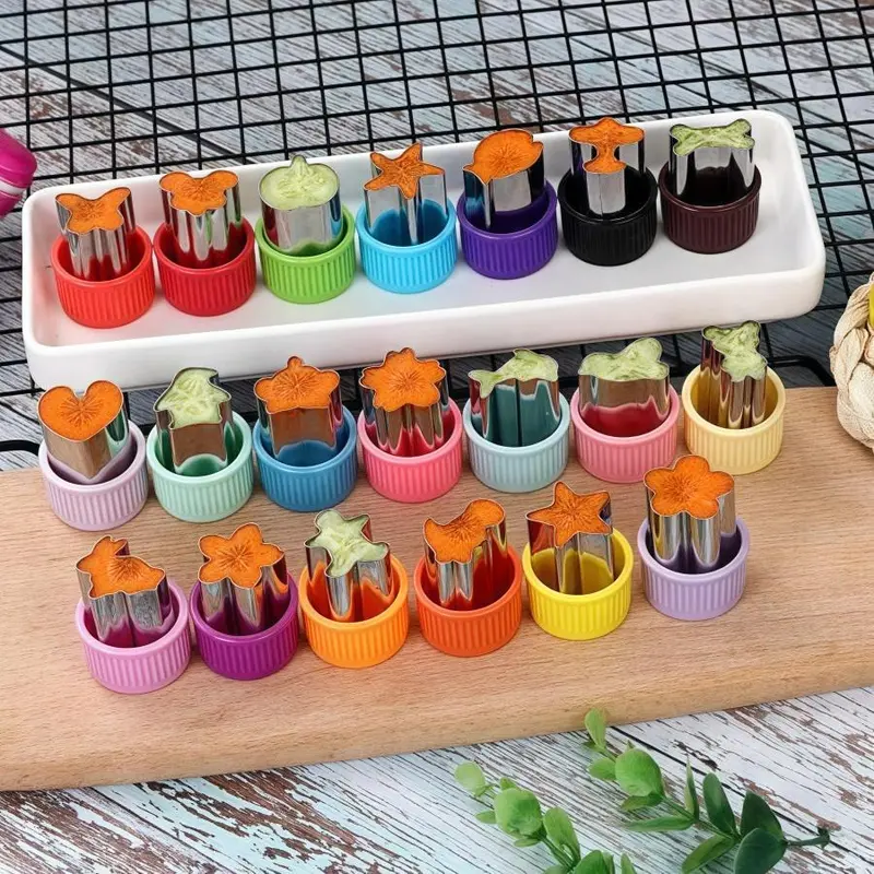 Kids Baking Set, 24pcs/set Cute Cartoon Rabbit Shaped Mold with Removable Fruit & Vegetable Tools, Creative Cooking & Pretend Play Tool 3