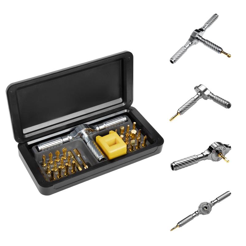 Magnetic Screwdriver Set, MultifunctionalScrewdriver Set with Detachable T-shaped RatchetHandle, Household Maintenance Tool Kit, Heavy Duty Hardware 5