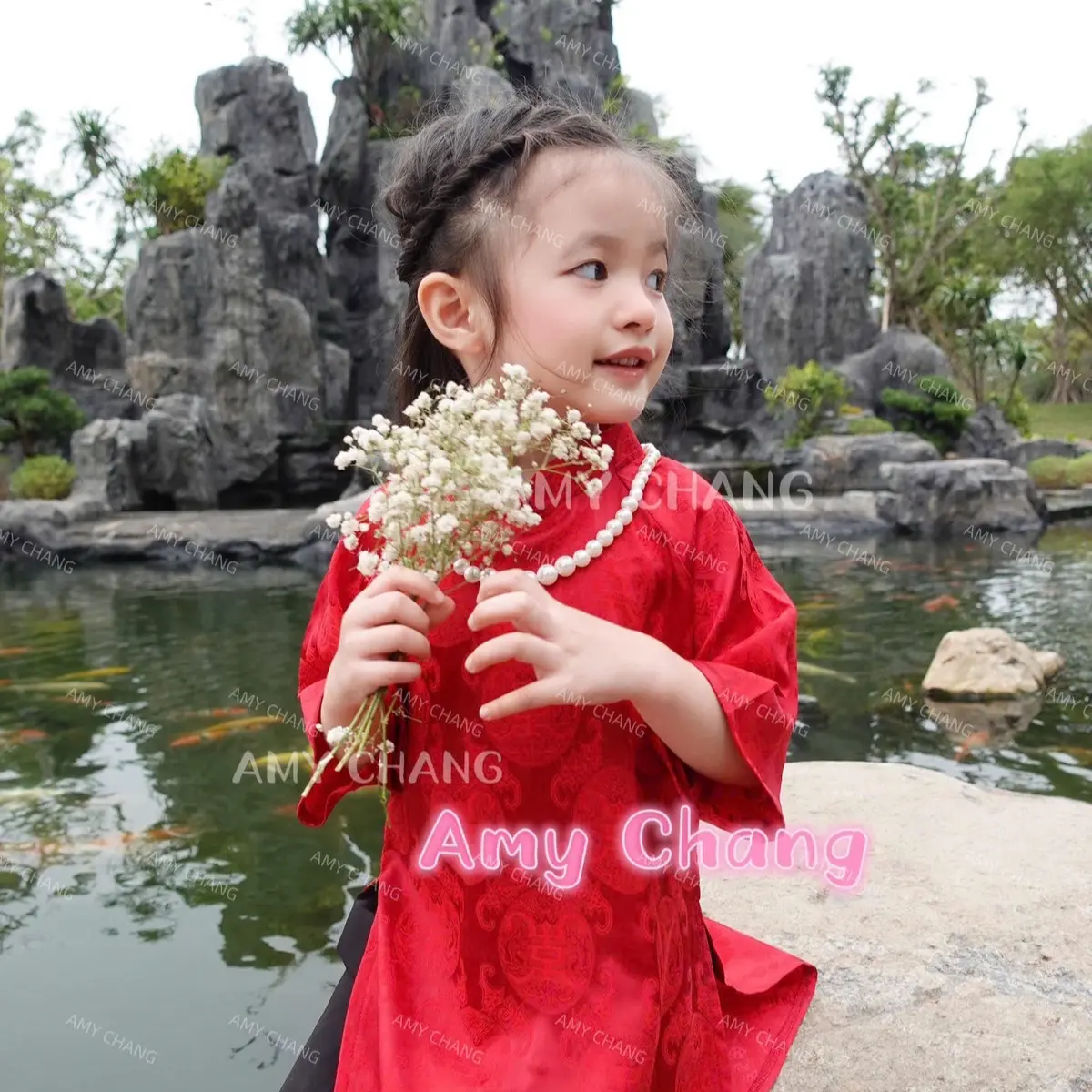 Áo dài Minh Châu mềm dễ thương dành cho bé gái/bé trai