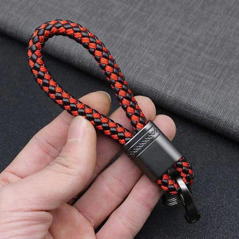 Product Introduction of Hand-woven leather Keychains Car Key Ring Men Women Cute Car Keyring Holder Waist Key Chain Charm Bag Gifts Car Accessories 7