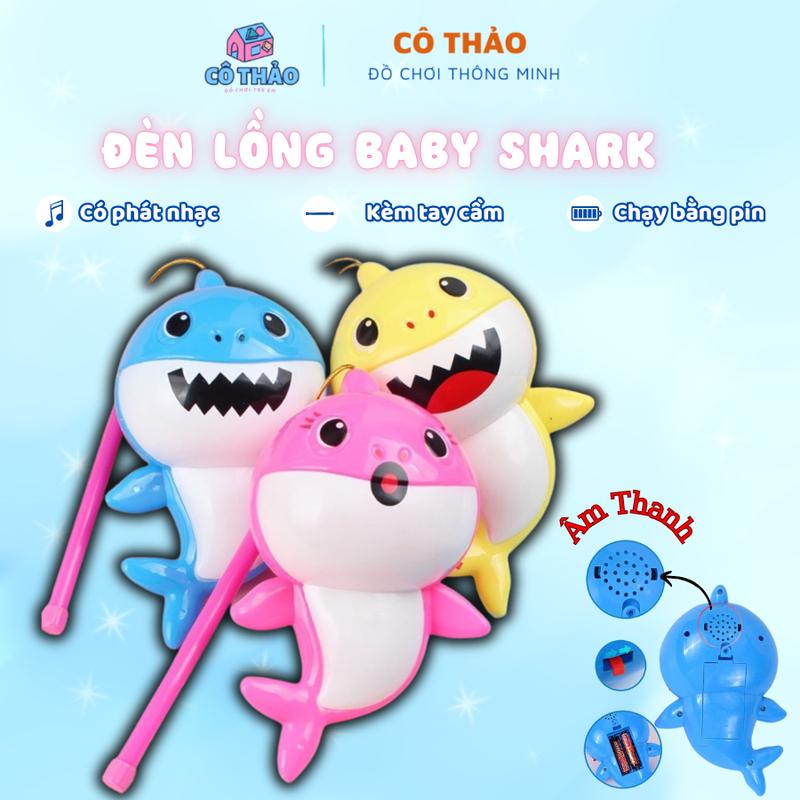 Lồng đèn trung thu hình cá mập Baby Shark Có nhạc Có đèn,  Đèn Lồng Trung Thu Cho Bé Gái và  Bé Trai,  Đồ Chơi Trung Thu Voi Kem