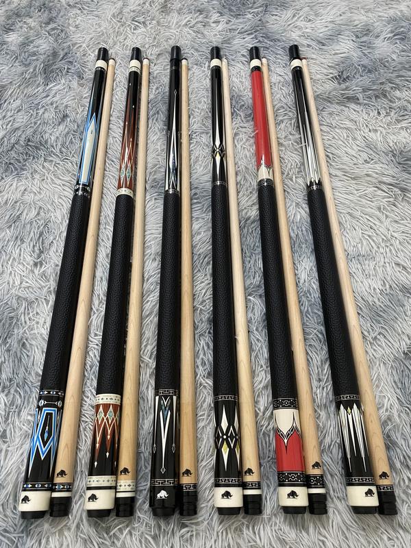 Combo Cơ bida Rhino ngọn mộc RC23 Series tay cầm bọc da - Combo cơ bida cá nhân. Tặng bao da, găng tay, lơ. Sport