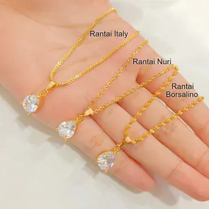 Kalung Liontin Permata Tetes Zircon Macam Model Rantai Aksesoris Perhiasan KLE62