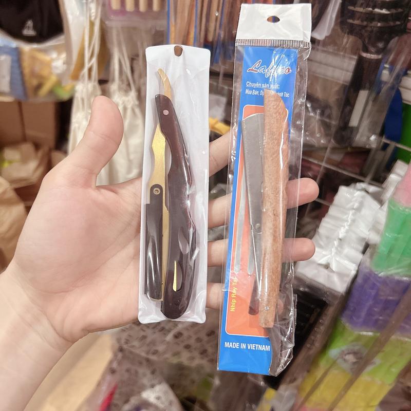 Dao cạo cán gỗ và innox cạo lông mặt cạo viền