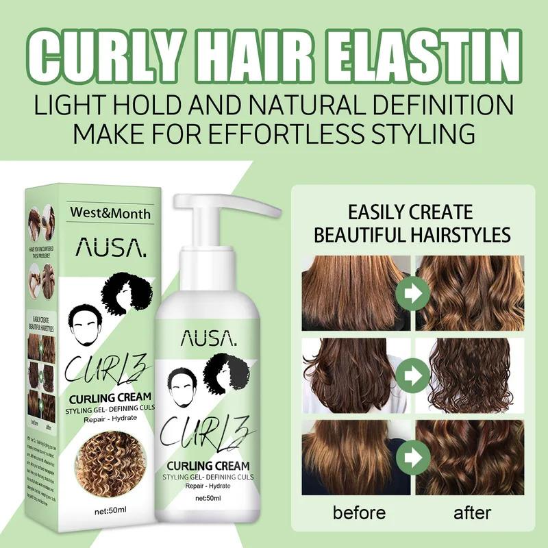 50ml Hair Curling Cream Anti-Frizz Bouncy Resilient Enhancer Styling Lotion Prevent Hair Breakage Smooth Moisturizing Hair Care Gel Haircare Moisturizer Moisturize Moisture 3