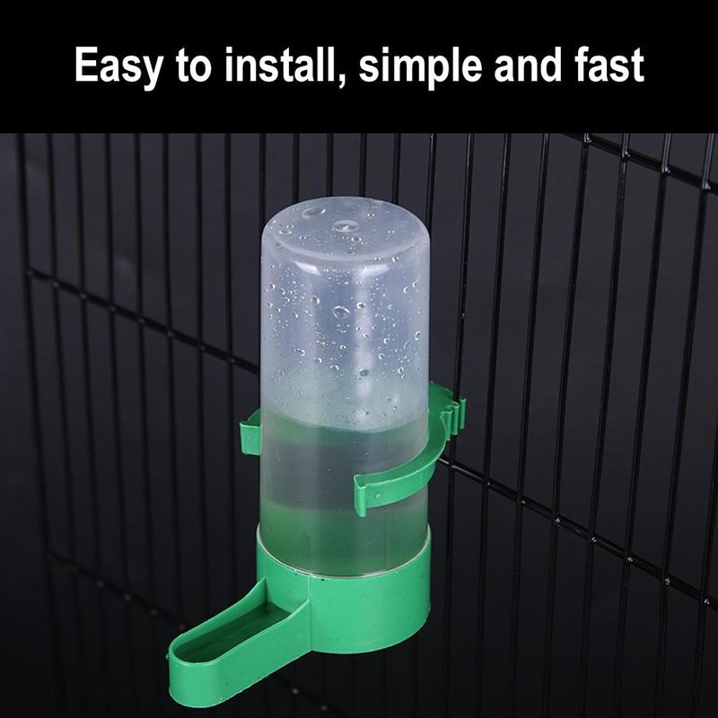Product Introduction of Plastic Pigeon Parrot Birds Feeder Water Drinker Cup Double Cups Auto Pet Drinking Clear A0B1 44