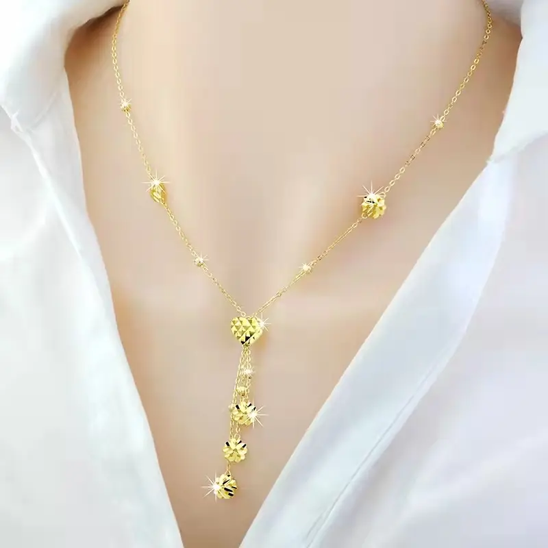 Vòng Cổ Nữ, Phong Cách Boutique, Mặt Dây Chuyền Tua Rua, Trái Tim Nhỏ Dây Chuyền Xương Đòn, Phong Cách Hàn Quốc, Duyên Dáng, Có Ảnh Hưởng Trực Tuyến, Vòng Cổ Dễ Phối Đồ