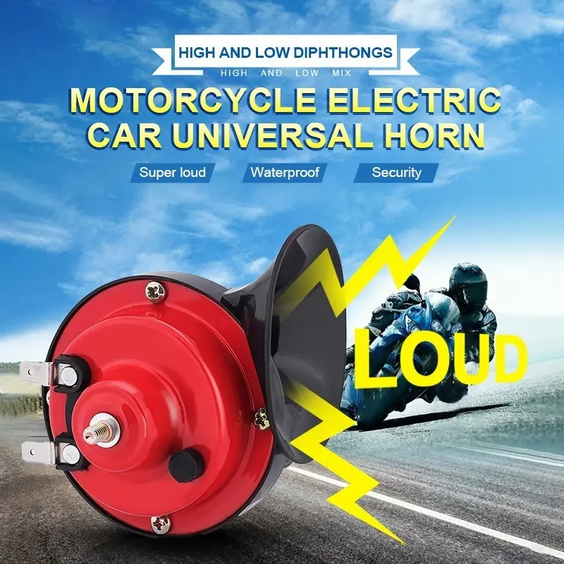 Geartronics 12V Waterproof Loud Horn 105dB Universal For Motorcycle, ATV, UTV, Boat, Car