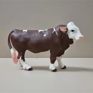 New - Figur Hewan Sapi Simmental Jantan coklat Miniatur detail rapi 13.5cm